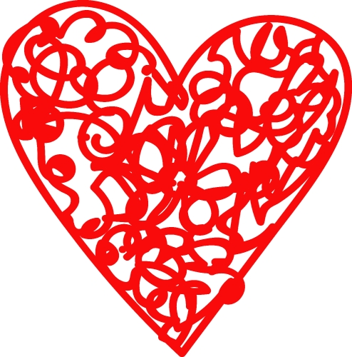Heart hand draw icon sign design