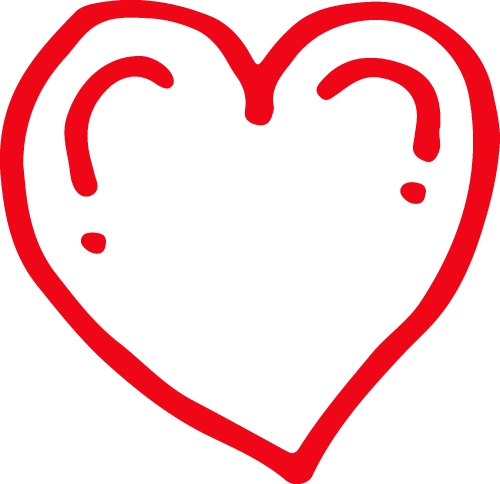 Heart hand draw icon sign design