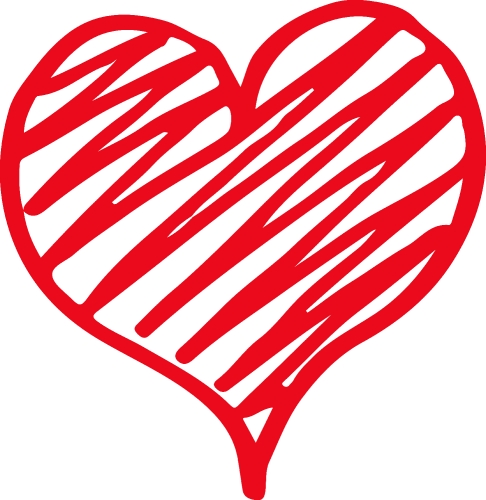 Heart hand draw icon sign design
