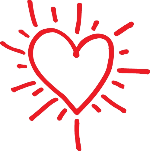 Heart hand draw icon sign design