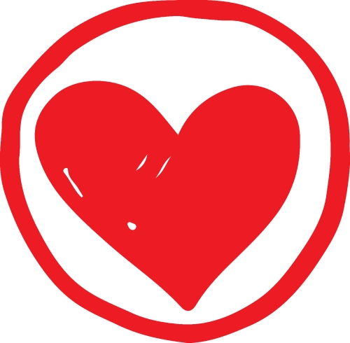 Heart hand draw icon sign design