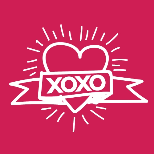 Heart Love Xoxo , Valentines day illustration