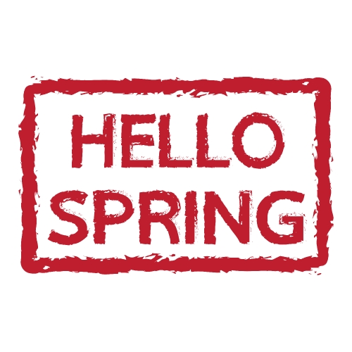 hello Spring typography design label icon Stock Illustration
