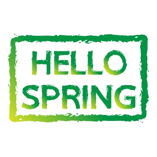 hello Spring typography design label icon Stock Illustration