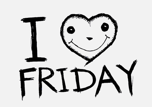 i love friday, font type with signs I love weekend