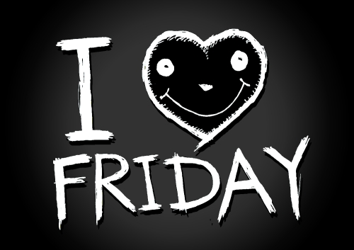 i love friday, font type with signs I love weekend