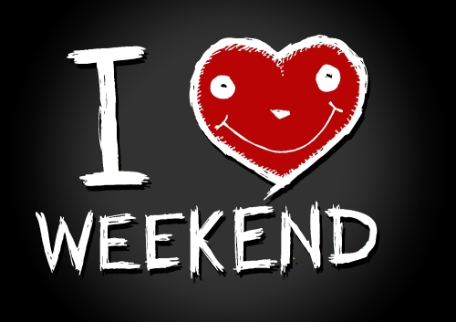 i love friday, font type with signs I love weekend