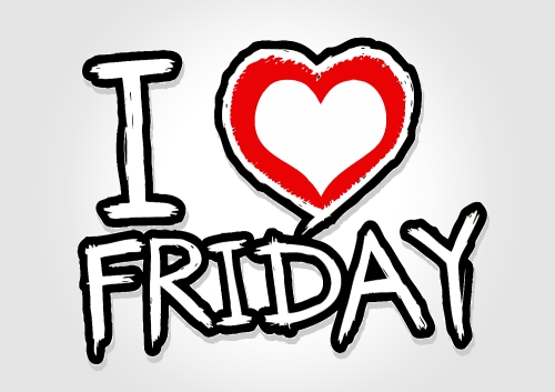 i love friday, font type with signs I love weekend