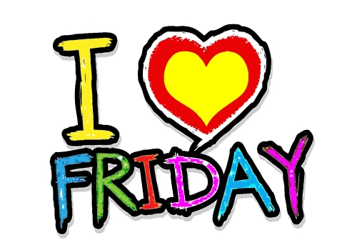 i love friday, font type with signs I love weekend