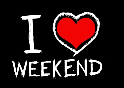 i love friday, font type with signs I love weekend