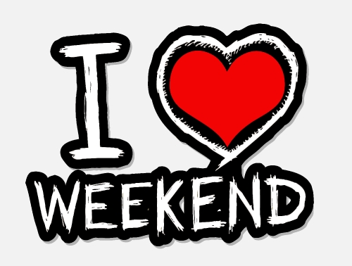 i love friday, font type with signs I love weekend