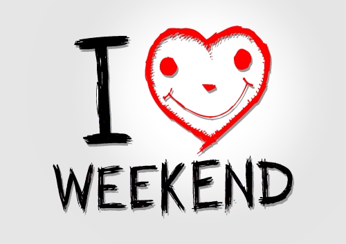 i love friday, font type with signs I love weekend