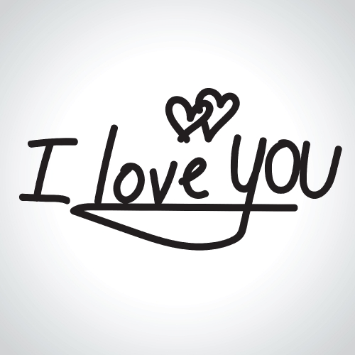 I LOVE YOU hand lettering , handmade calligraphy