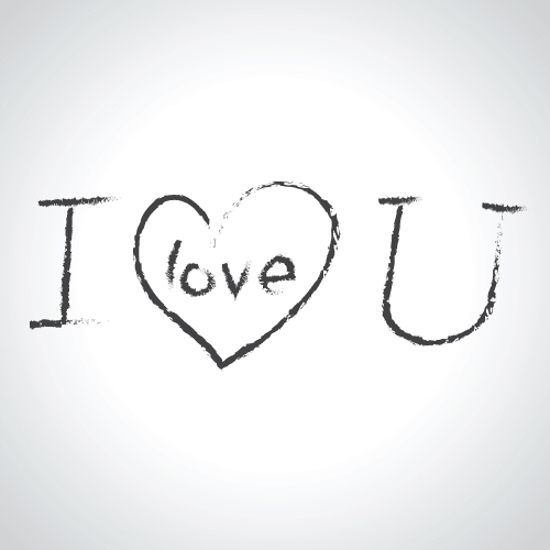 I LOVE YOU hand lettering , handmade calligraphy,
