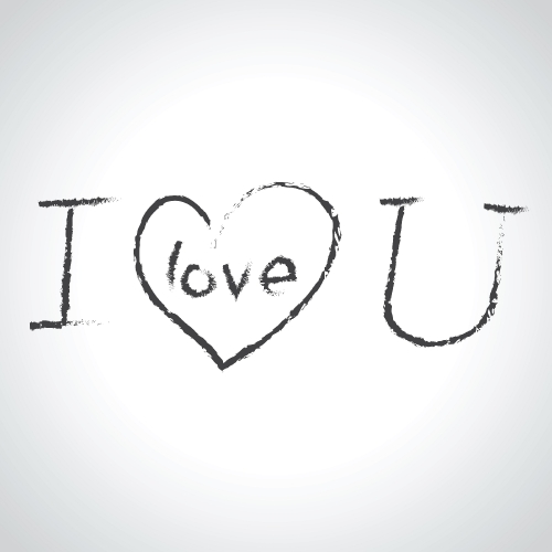 I LOVE YOU hand lettering , handmade calligraphy,