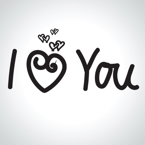 I LOVE YOU hand lettering , handmade calligraphy,