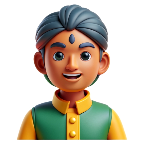 indian man avatar people icon character cartoon