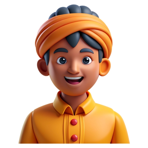 indian man avatar people icon character cartoon