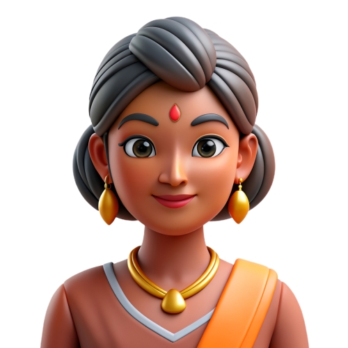 indian woman avatar people icon character cartoon