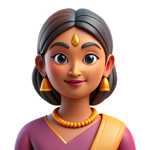 indian woman avatar people icon character cartoon