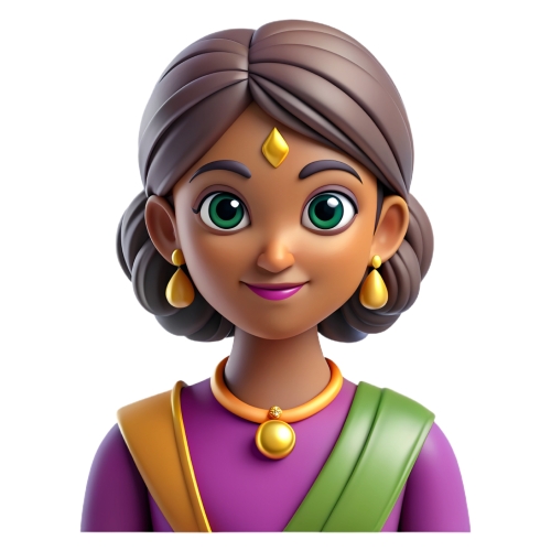 indian woman avatar people icon character cartoon