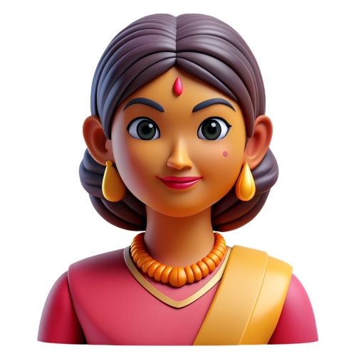 indian woman avatar people icon character cartoon