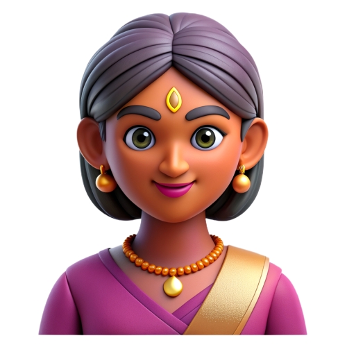 indian woman avatar people icon character cartoon