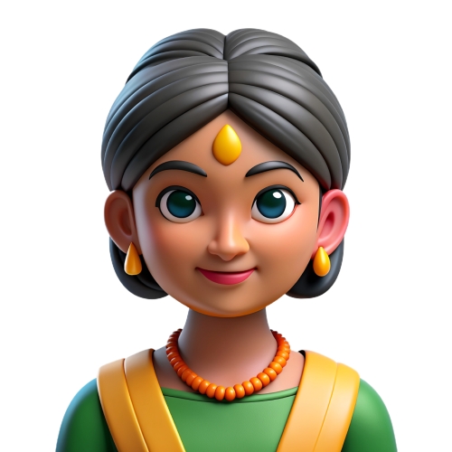 indian woman avatar people icon character cartoon