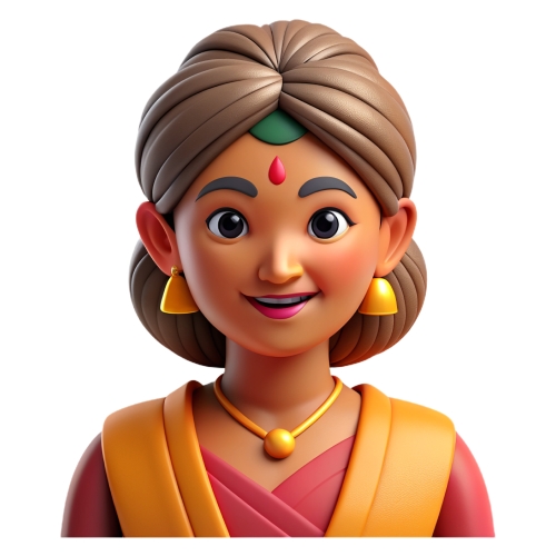 indian woman avatar people icon character cartoon