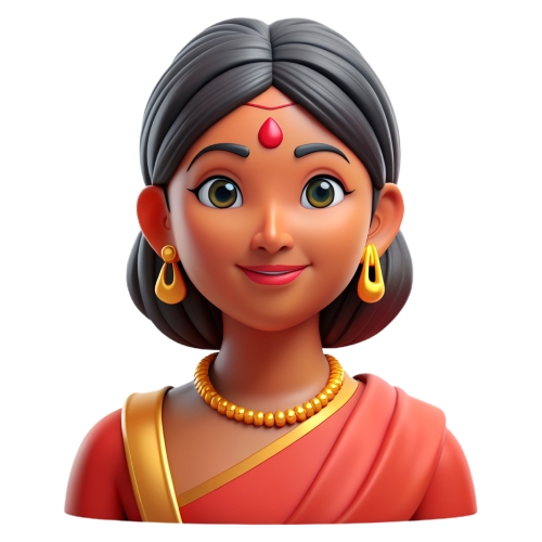 indian woman avatar people icon character cartoon