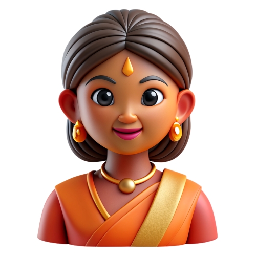 indian woman avatar people icon character cartoon