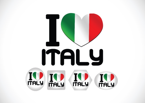 Italy flag icons theme idea for design