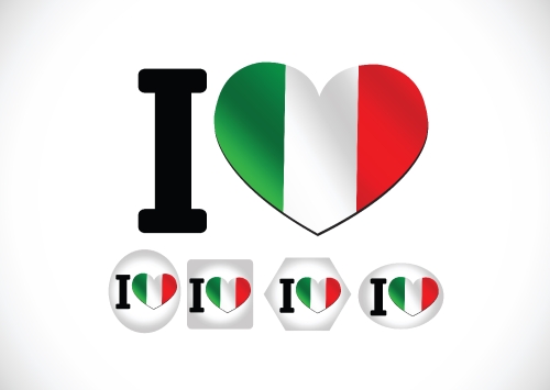 Italy flag icons theme idea for design