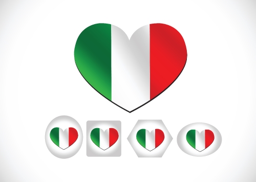 Italy flag icons theme idea for design