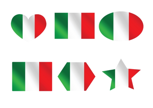 Italy flag icons theme idea for design