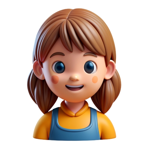 Kid girl avatar people icon character cartoon