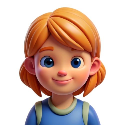 Kid girl avatar people icon character cartoon