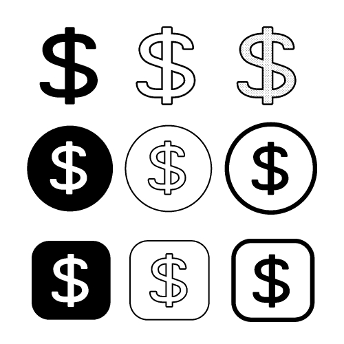 Licence and copyright commercial use icon symbol sign