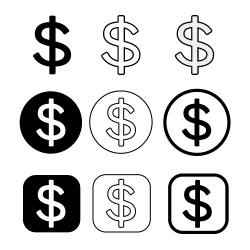 Licence and copyright commercial use icon symbol sign