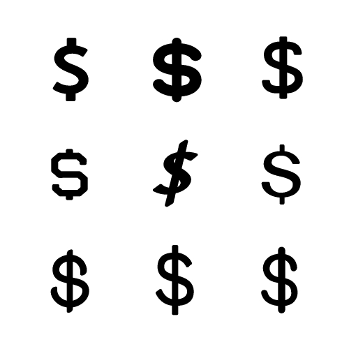 Licence and copyright commercial use icon symbol sign