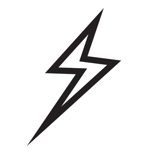 Lightning icon flat design 