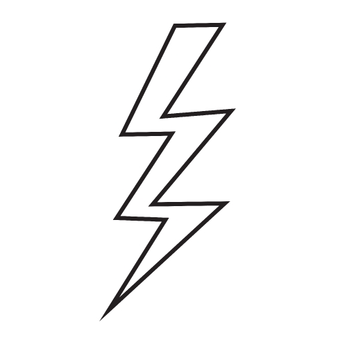 Lightning icon flat design 