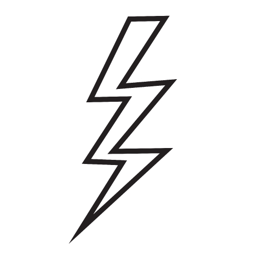 Lightning icon flat design 