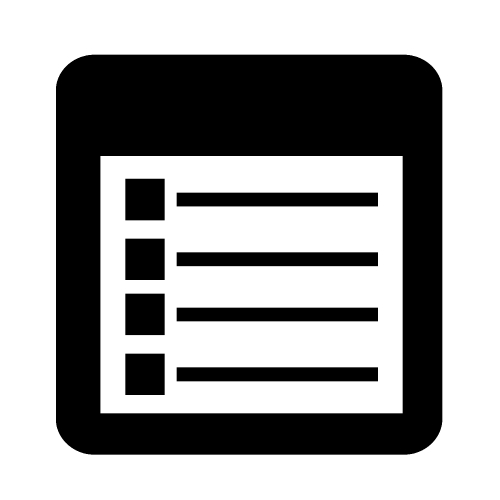 List sign icon, Content icon