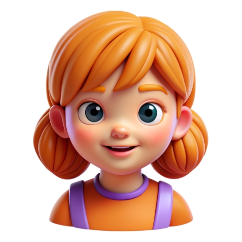 Little girl faces children avatar people icon character cartoon