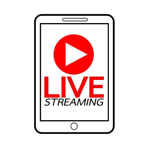 Live Streaming online sign vector design