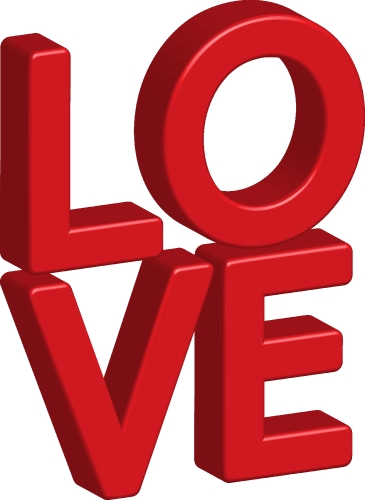 LOVE 3D Text icon sign design