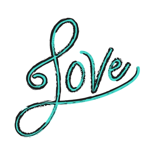 Love handmade calligraphy hand lettering