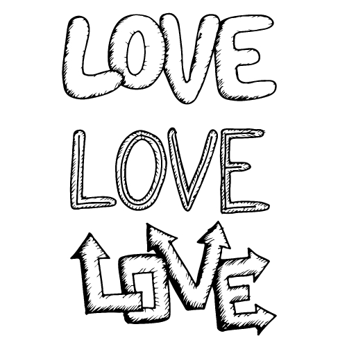 Love handwritten lettering  design text