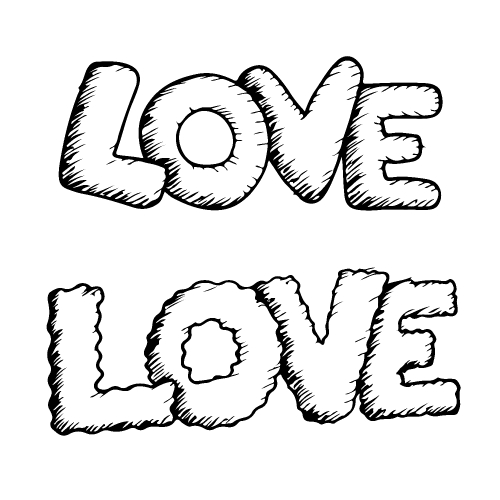 Love handwritten lettering  design text